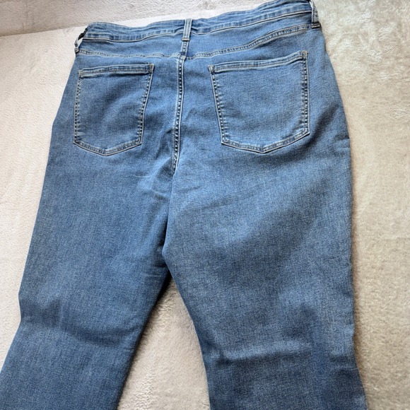 Wonderly High Rise Flare Jeans Womens 16 Blue Med Wash Side Slit Stretch Denim - Picture 14 of 14